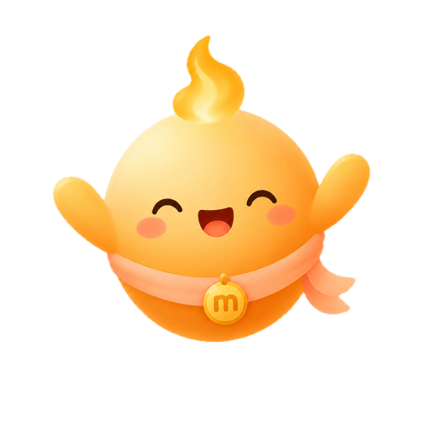 Marci mascot celebrating